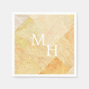 Custom Monogram Modern Abstract Elegant Champagne Napkin