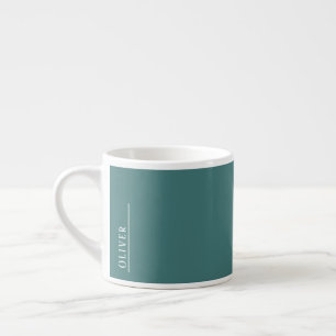 Custom monogram, modern aqua blue green espresso cup