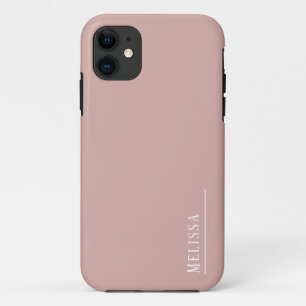 Custom monogram, modern blush pink  iPhone 11 case