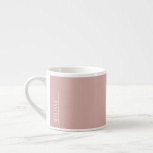 Custom monogram, modern blush pink espresso cup