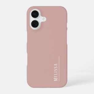 Custom monogram, modern blush pink iPhone 16 case