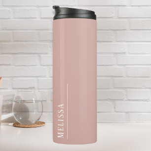 Custom monogram, modern blush pink thermal tumbler