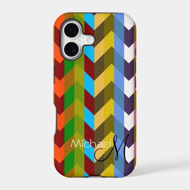 Custom Monogram Modern Chevron Zigzag 10 (Back)