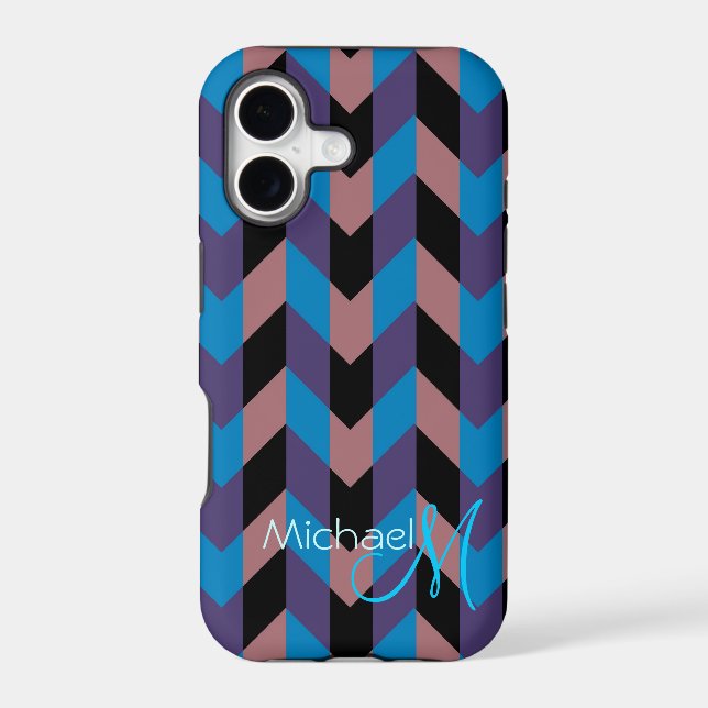 Custom Monogram Modern Chevron Zigzag 8 (Back)