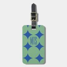 Custom Monogram Modern Dot, Personalised Green