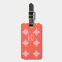 Custom Monogram Modern Dot, Personalised Orange
