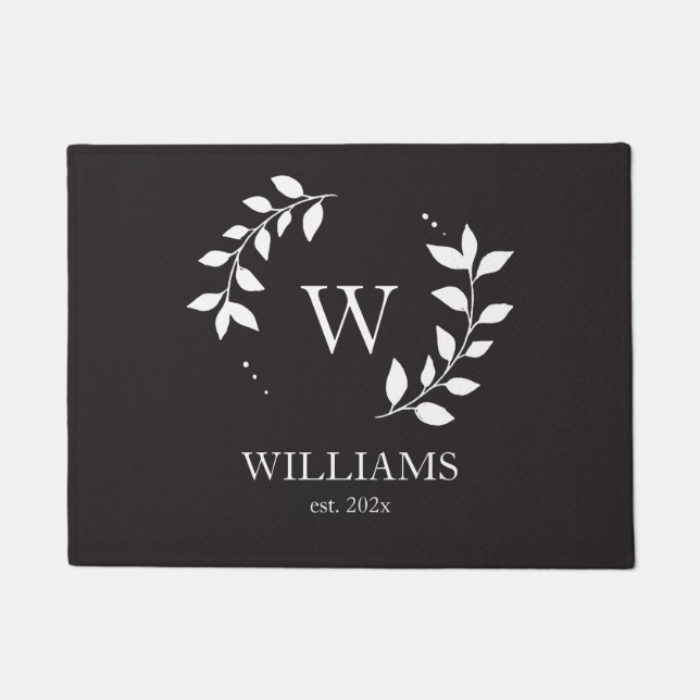 Custom Monogram Modern Elegant Initial New House Doormat (Front)