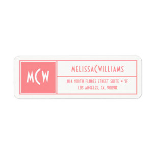Custom Monogram Modern Geometric Pink Frame