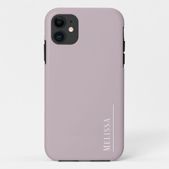 Custom monogram, modern mauve colour  Case-Mate iPhone case (Back)