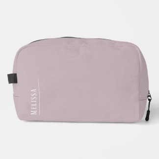 Custom monogram, modern mauve cosmetic bag kit