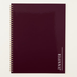 Custom monogram, modern mulberry planner