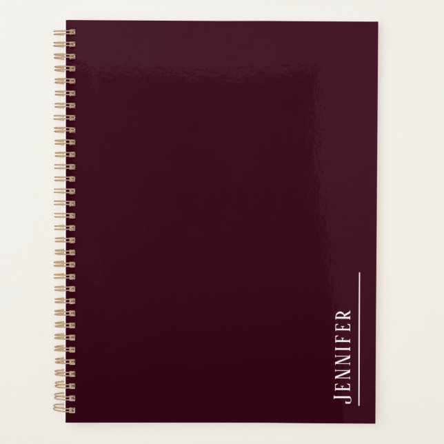 Custom monogram, modern mulberry planner (Front)