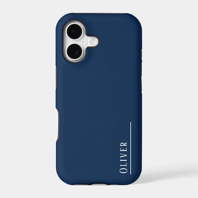 Custom monogram, modern navy blue  (Back)