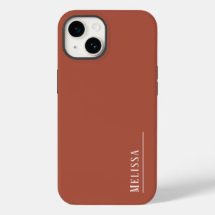 Custom monogram, modern terracotta color  Case-Mate iPhone 14 case