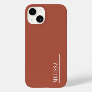 Custom monogram, modern terracotta colour Case-Mate iPhone 14 case