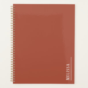 Custom monogram, modern terracotta  planner