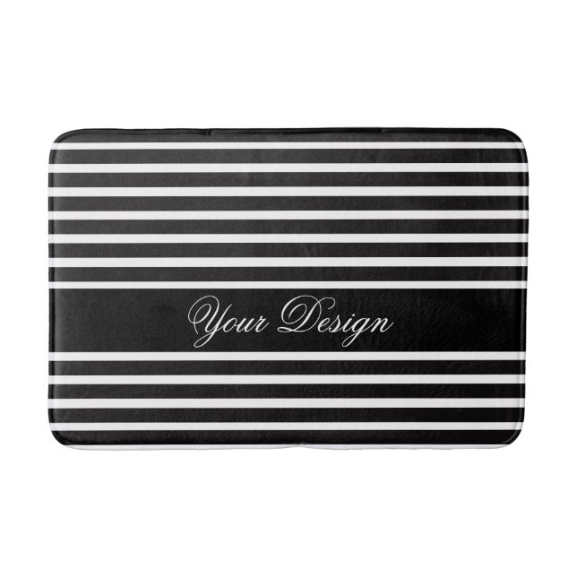 Custom Monogram Monochrome Bath Mat (Front)