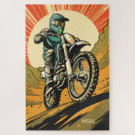 Custom Monogram Motocross Jigsaw Puzzle<br><div class="desc">See my store for more sports items.</div>