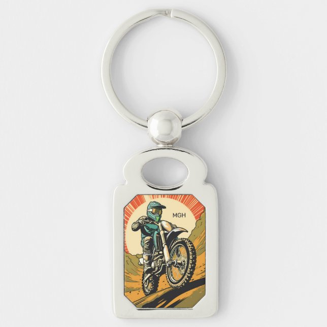 Custom Monogram Motocross Key Ring (Front)