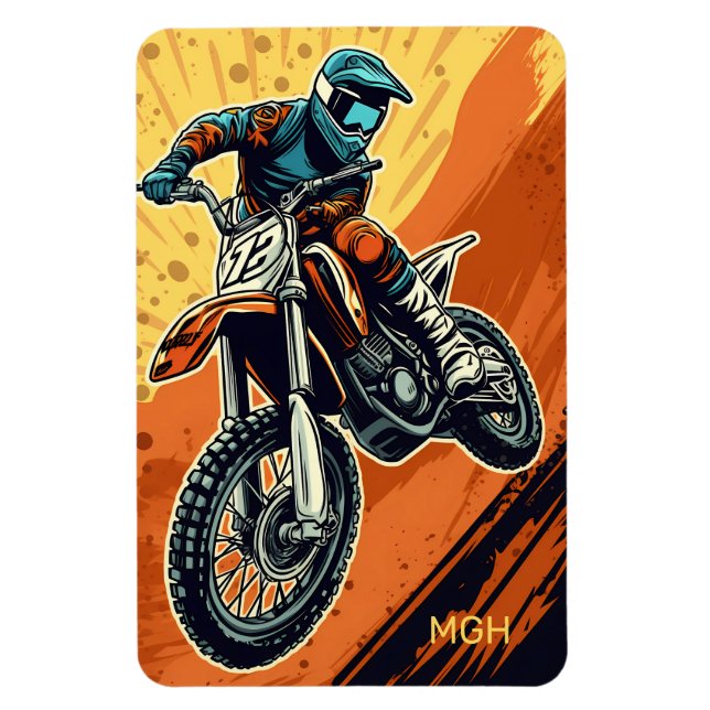 Custom Monogram Motocross Magnet (Vertical)