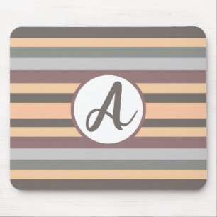 Custom Monogram Mouse Pad – Striped & Personalised
