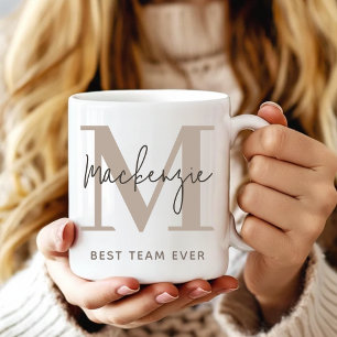 Custom Monogram Mug Gift for Coworker or Wedding