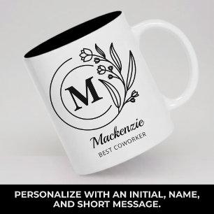 Custom Monogram Mug Gift for Mom Coworker and Boss