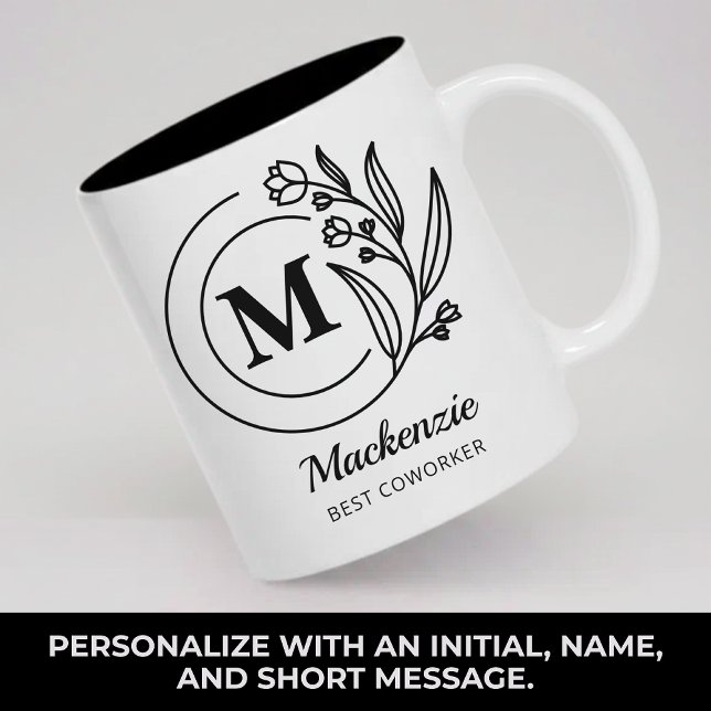 Custom Monogram Mug Gift for Mom Coworker and Boss (Personalized Monogram Mug Gift for Mom Grandma Teacher Lawyer Boss Coworkers or Bridesmaid )