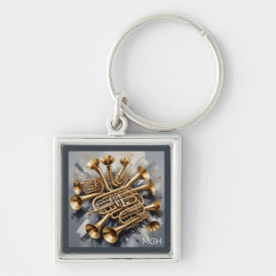 Custom Monogram Musical Instruments Key Ring