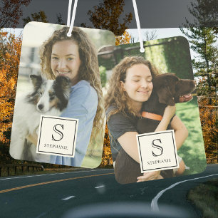 Custom Monogram, Name and Photo Pet Photography Car Air Freshener