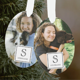 Custom Monogram, Name and Photo Pet Photography Ornament