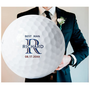 Custom Monogram Name Best Man Wedding Favour Golf Balls