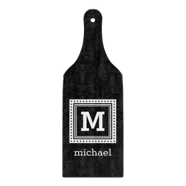 Custom monogram, name & color cutting board (Front)