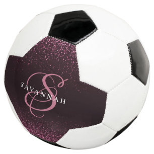 Custom Monogram Name Cool Girly Glitter Football