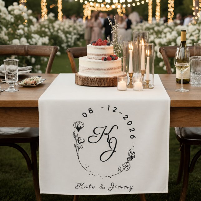 Custom Monogram Name & Date Elegant Wedding Tapestry (Creator Uploaded)