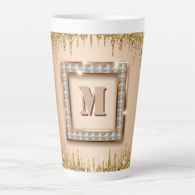 Custom Monogram  Name Design ✨ Latte Mug (Front)