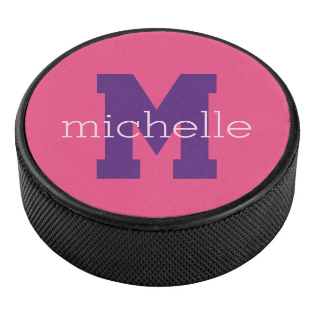Custom monogram & name hockey puck (3/4)
