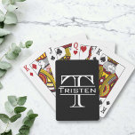 Custom Monogram Name Initial Classic Playing Cards<br><div class="desc">This design was created though digital art. It may be personalised in the area provided by changing the photo or adding words. Contact me at colorflowcreations@gmail.com if you with to have this design on another product. Purchase my original abstract acrylic painting for sale at www.etsy.com/shop/colorflowart. See more of my creations...</div>