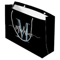Custom Monogram Name Modern Script Swirls