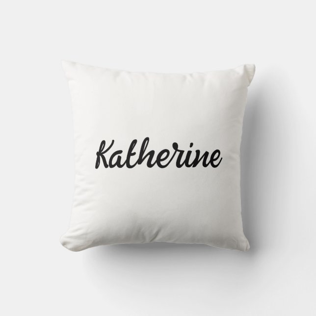 Custom Monogram Name Pure White Cushion (Front)
