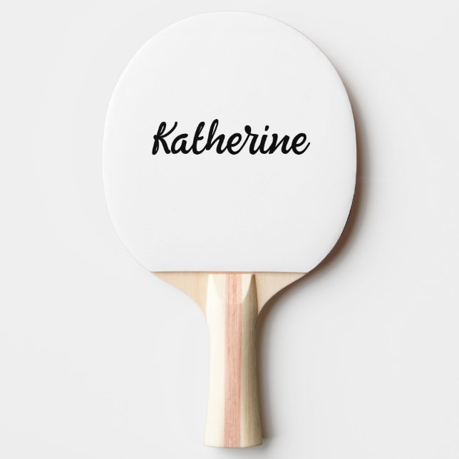 Custom Monogram Name Pure White Ping Pong Paddle (Front)