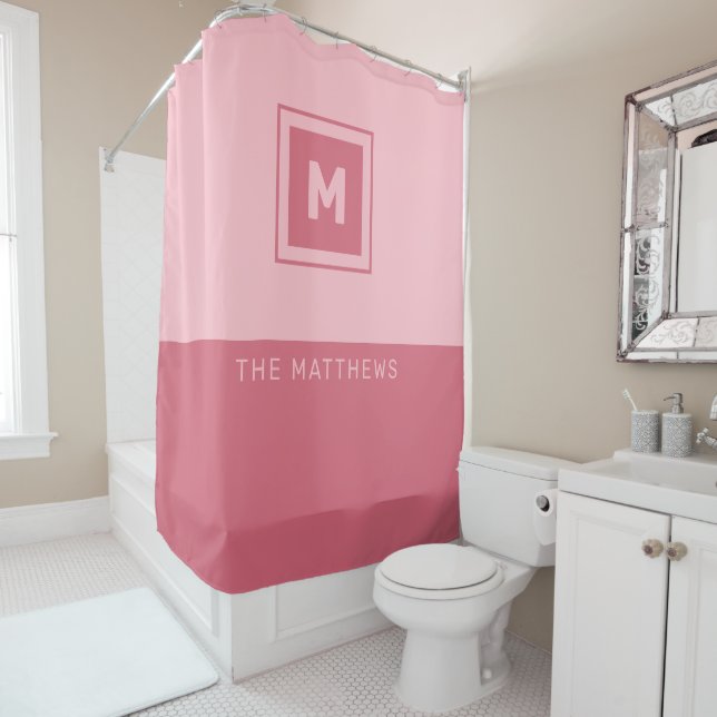 Custom Monogram & Name Shower Curtain (In Situ)