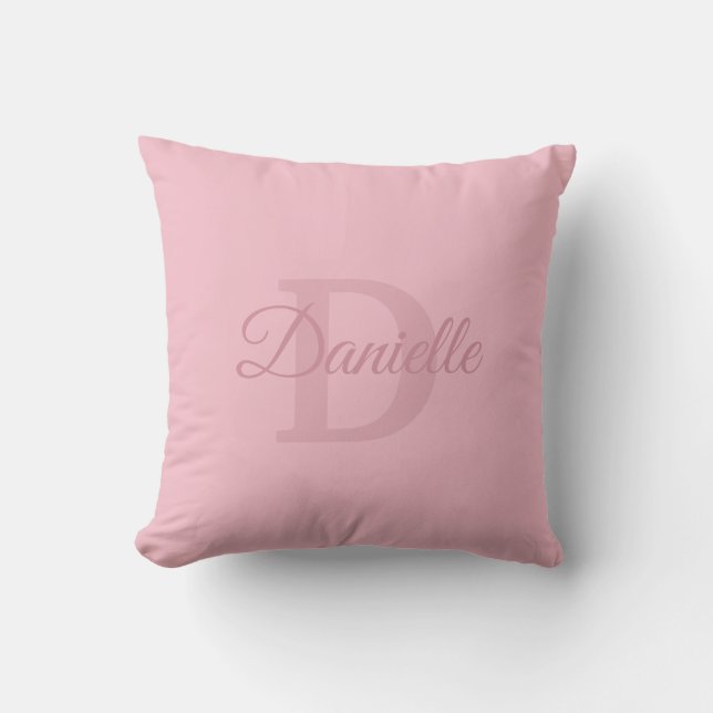Custom Monogram Name Template Initial D Script Cushion (Front)