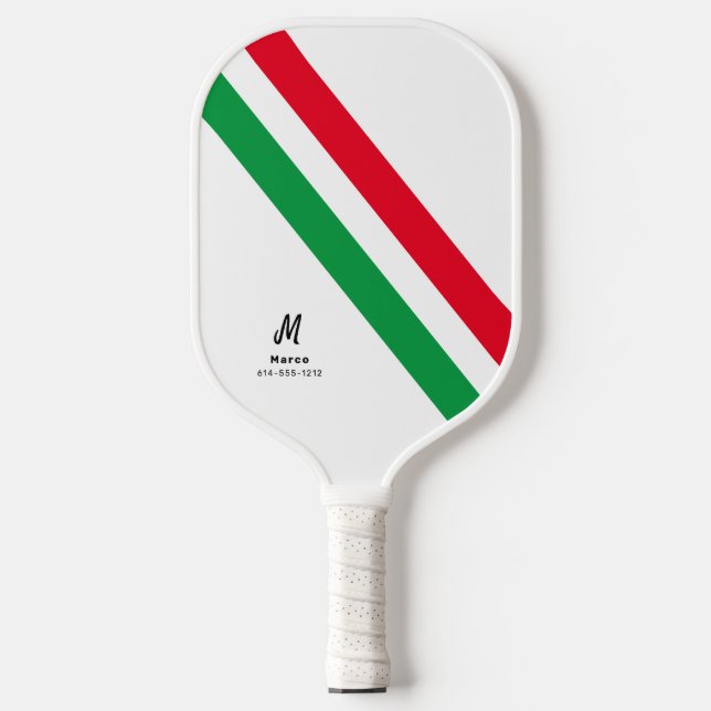 Custom Monogram Name with Mexico Country Colours Pickleball Paddle (Front)
