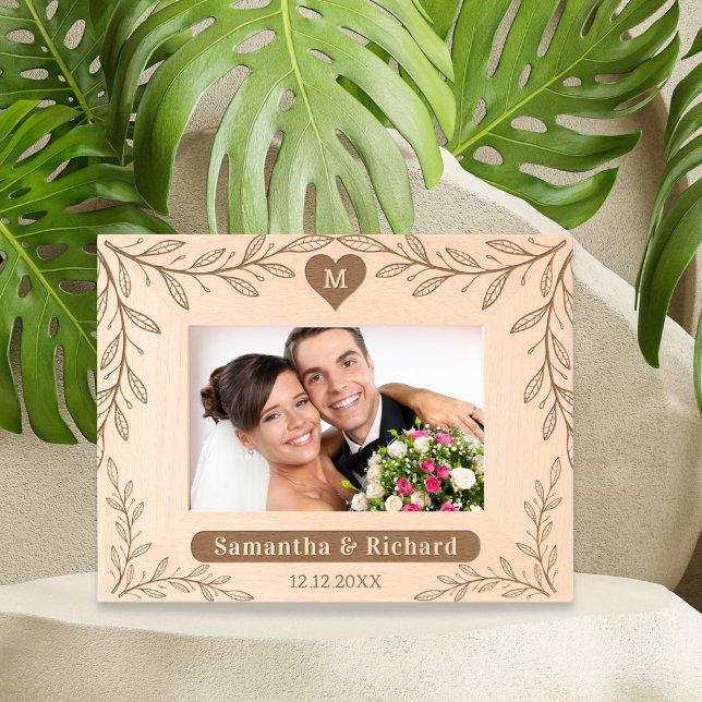 Custom Monogram Names Wedding Photo Personalised Etched Frames (Creator Uploaded)