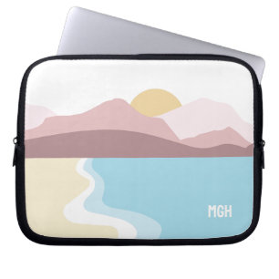 Custom Monogram Nature Illustration Laptop Sleeve
