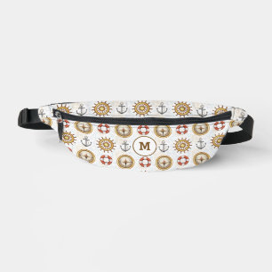Custom Monogram Nautical Pattern Bum Bags