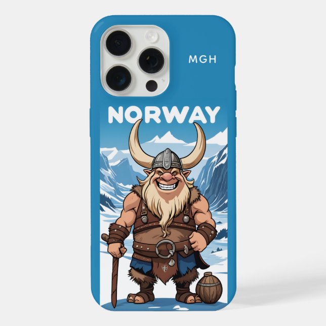 Custom Monogram Norwegian Troll iPhone Case (Back)