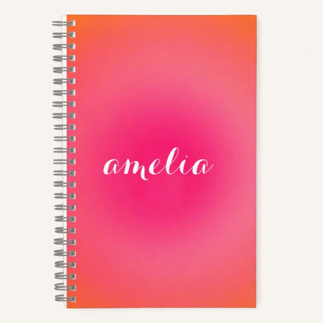 Custom Monogram Notebook – Serif Name With Aura (Front)