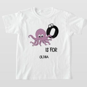 Custom monogram O is for Octopus cute aquatic life T-Shirt